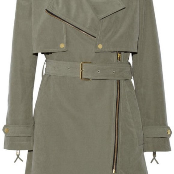 DAY Biger et Mikkelsen Brushed Twill Trench Coat. Fits XS or Small. Olive Green. - Picture 5 of 12